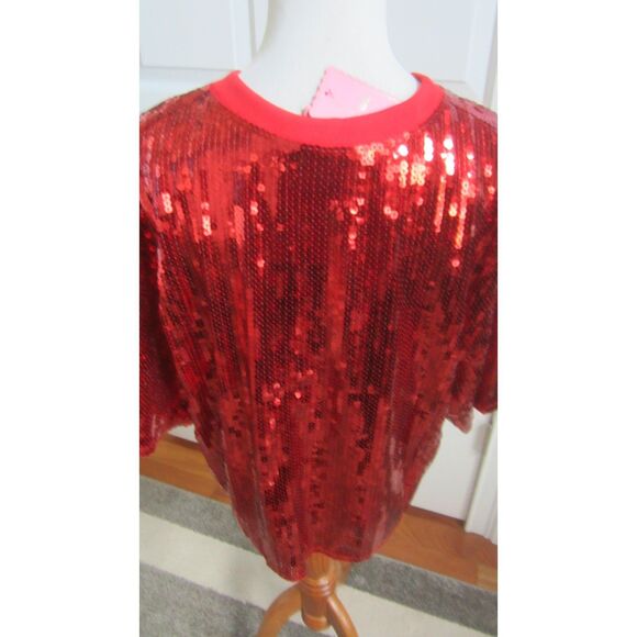 NWT  Simply Southern, Red & Gold  Christmas Gift Sequined  Lined Top Size Medium - Picture 4 of 5